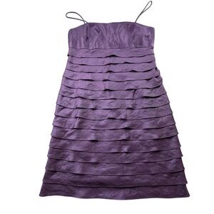 Jessica Howard Purple Tiered Ruffle‎ Spaghetti Strap Dress Size 16